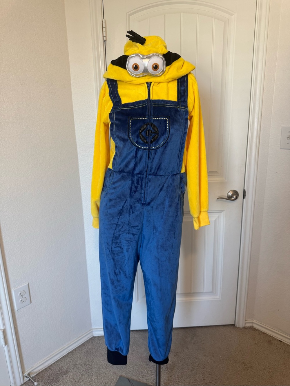Yellow & Blue Kids Minion-Style Overalls Costume